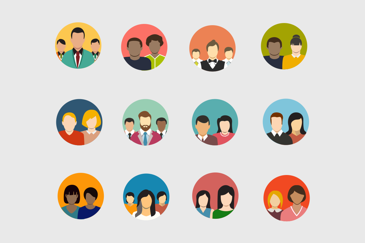 12 Group Avatar Icons Creative VIP
