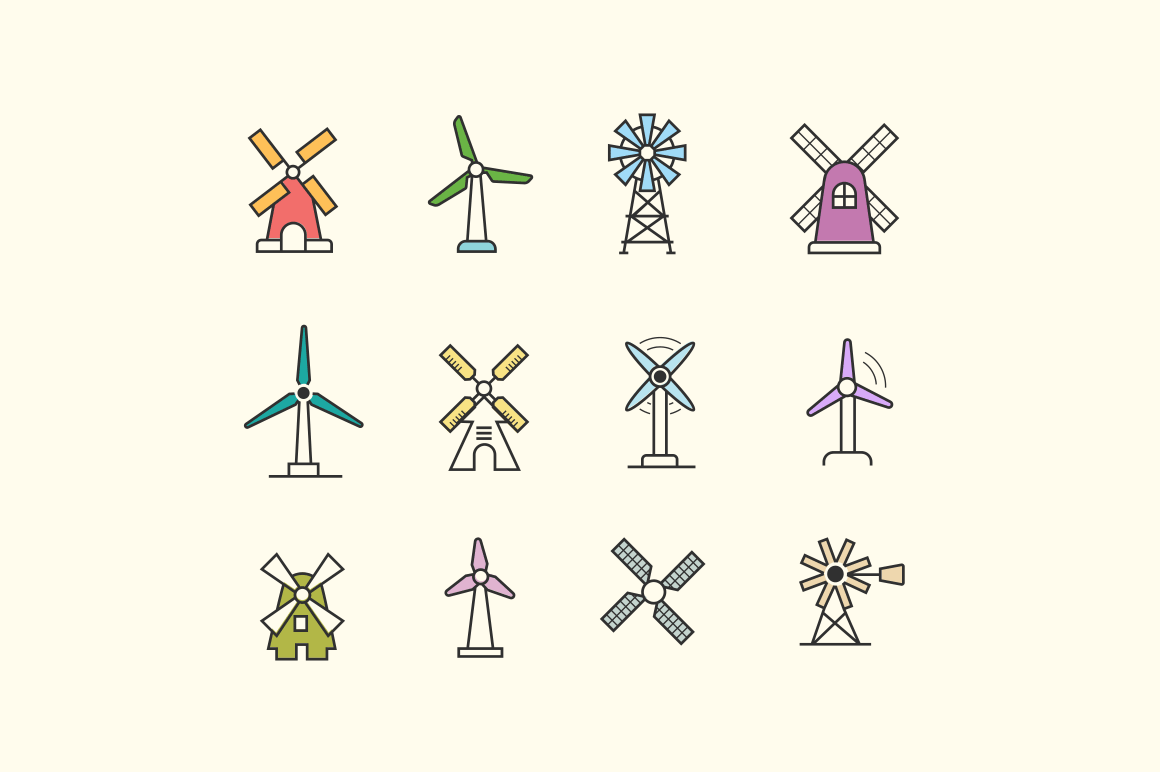 12 Windmill Icons