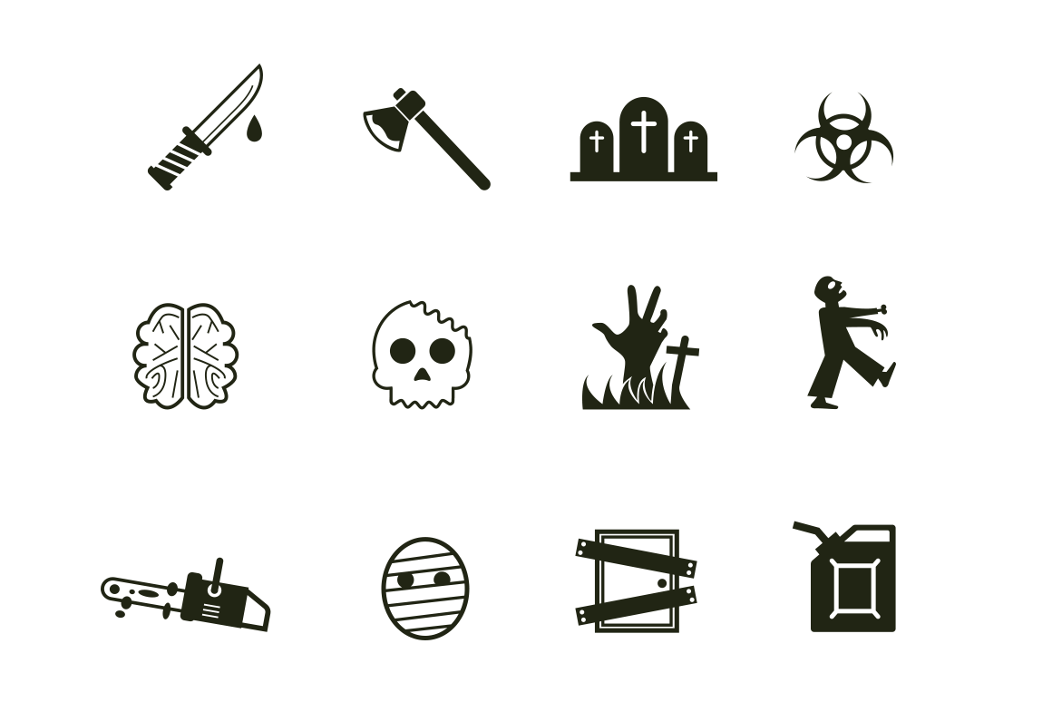 12 Zombie Icons