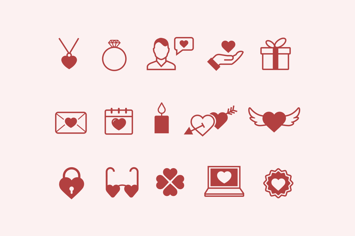 15 Romance & Love Icons