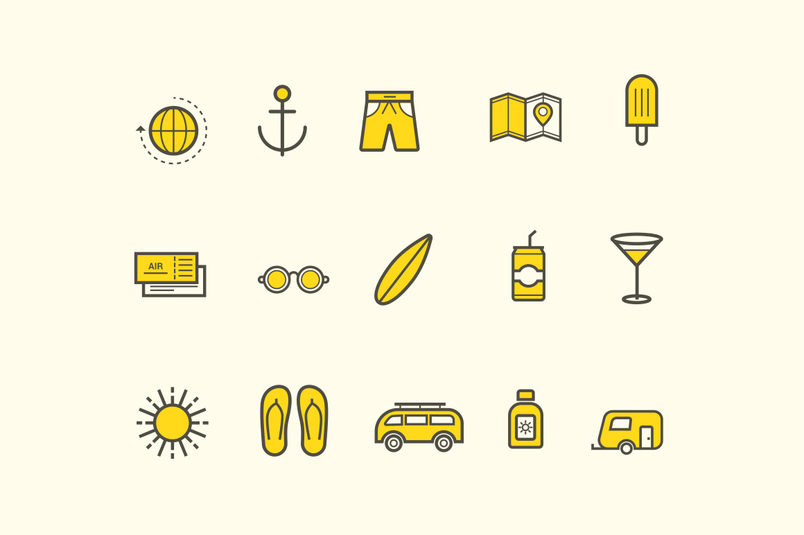 15 Summer Holiday Vacation Icons