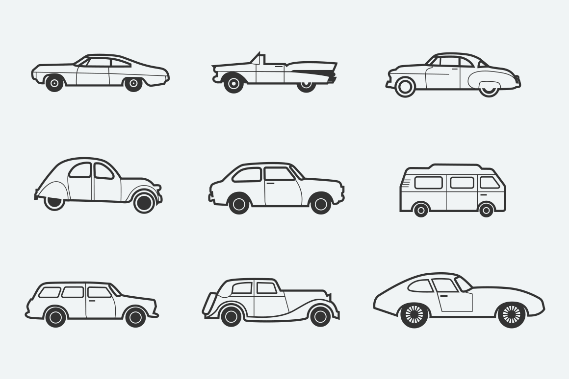 9 Classic and Retro Car Icons