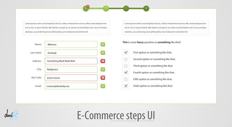 E-Commerce Steps UI