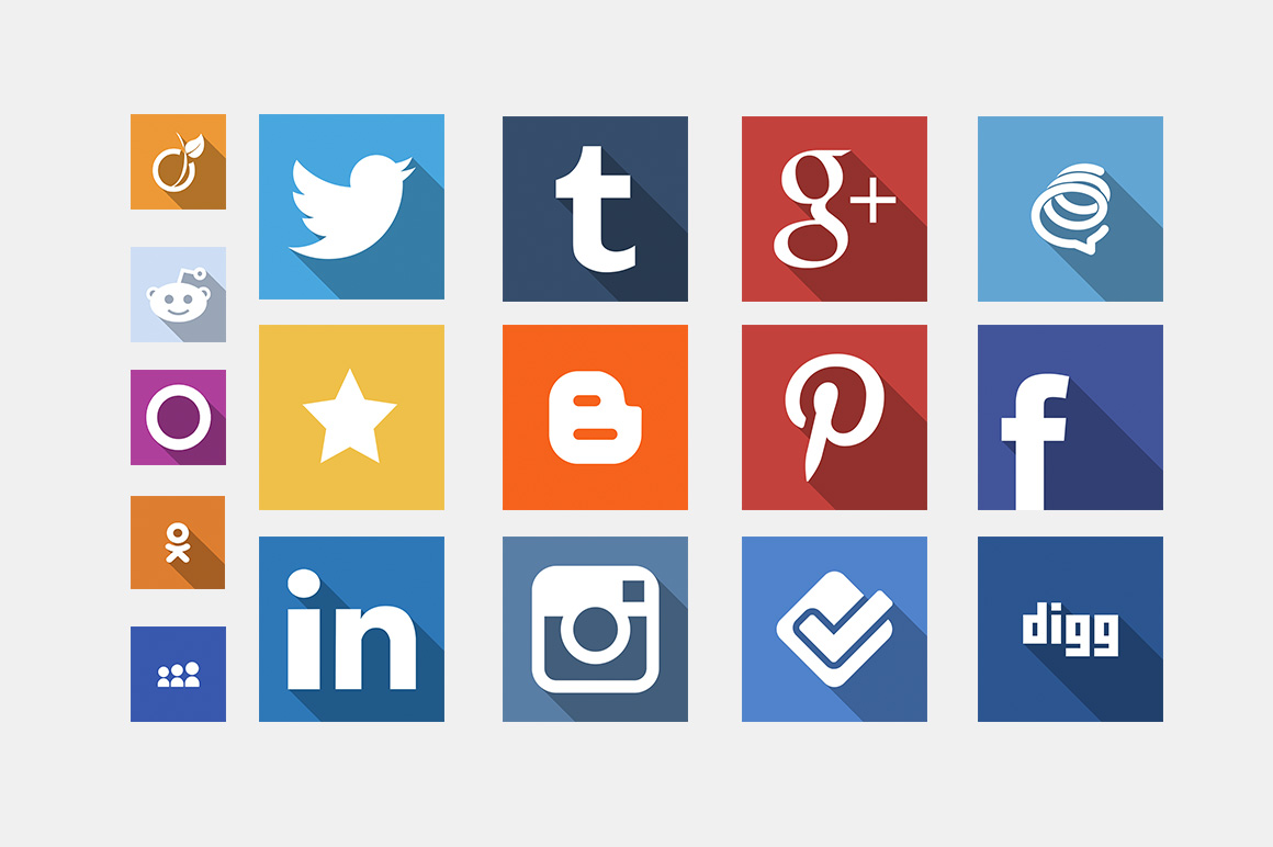 Long Shadow Social Icons