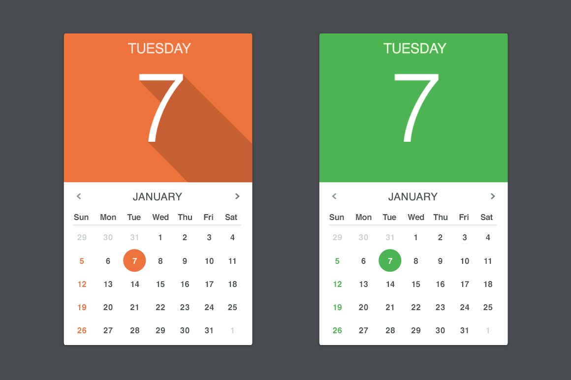 Vector Calendar Widget Creative VIP